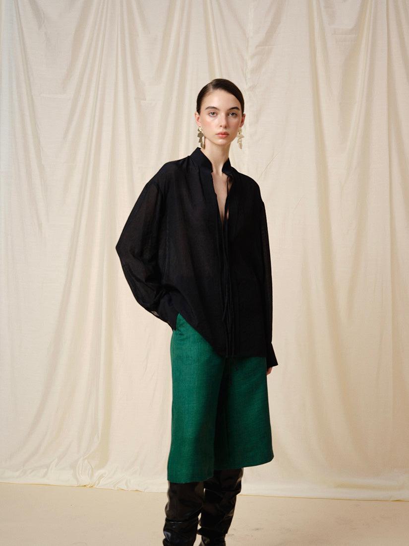 Green Solene Bermuda Pants