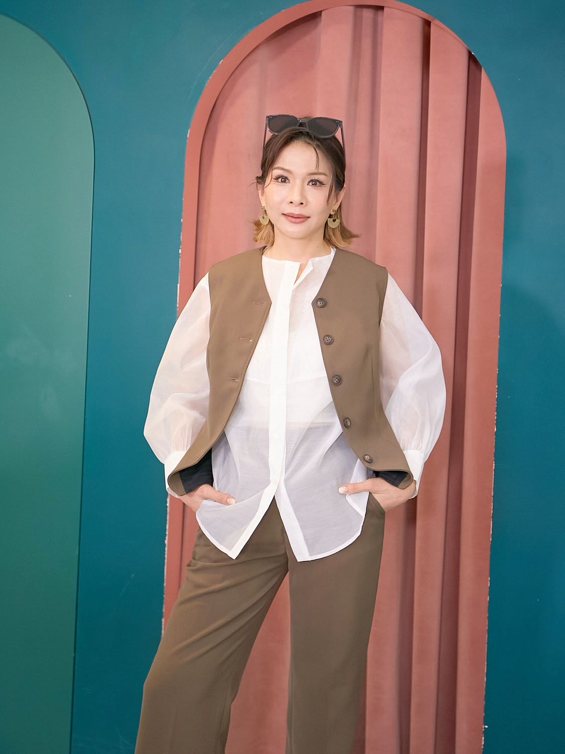 Sheer Collarless Shirt (Defect Sale)