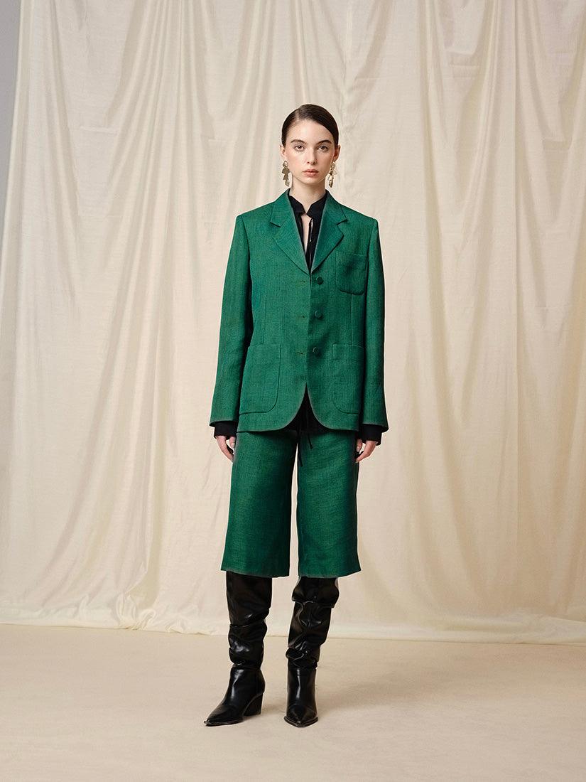 Green Solene Bermuda Pants