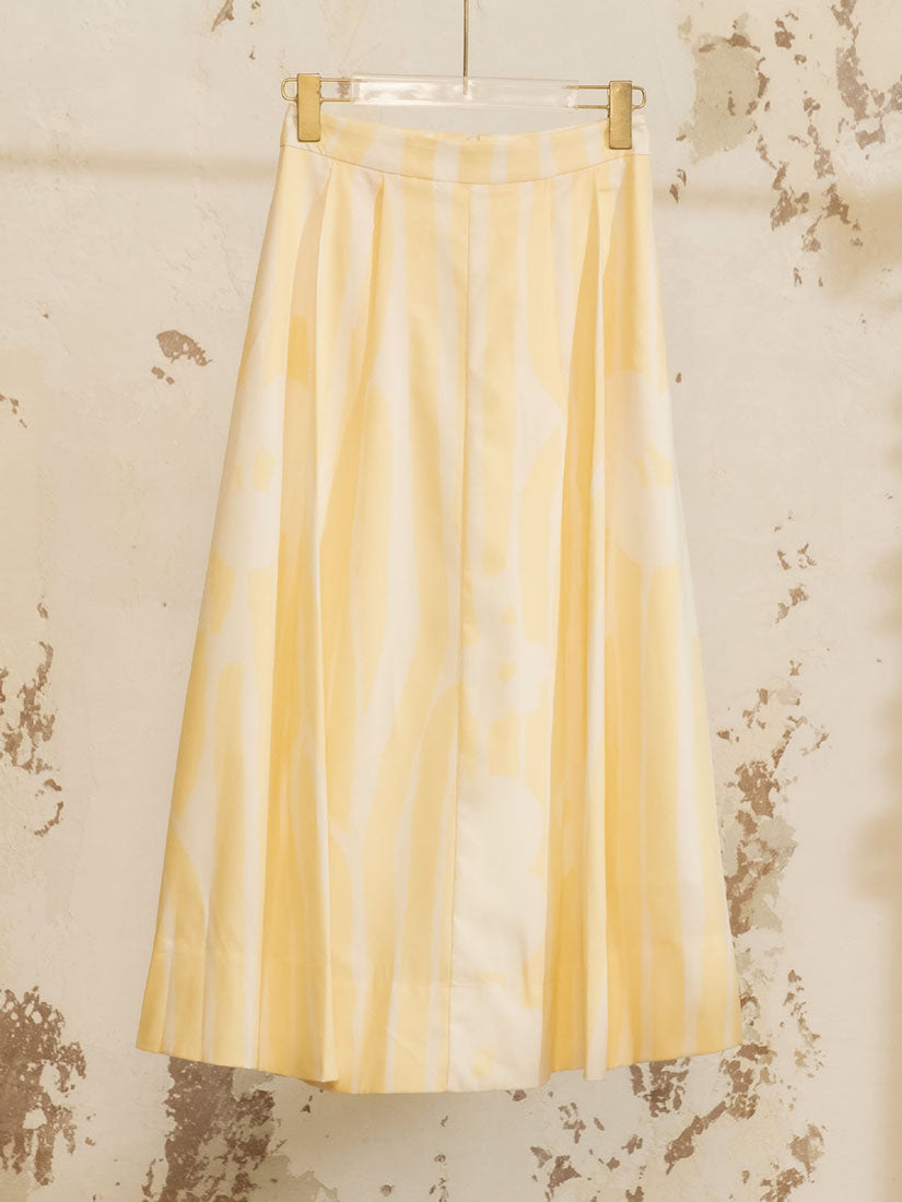 Floral Pleated Flare Skirt