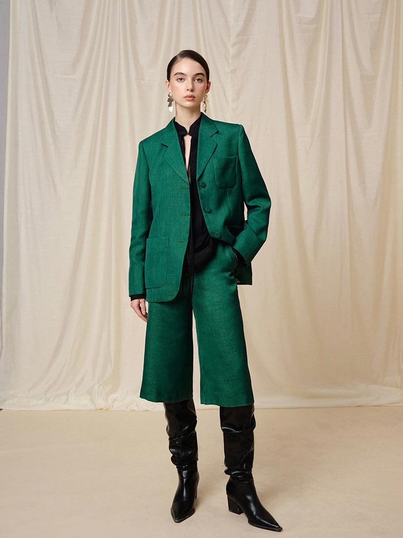 Green Solene Bermuda Pants