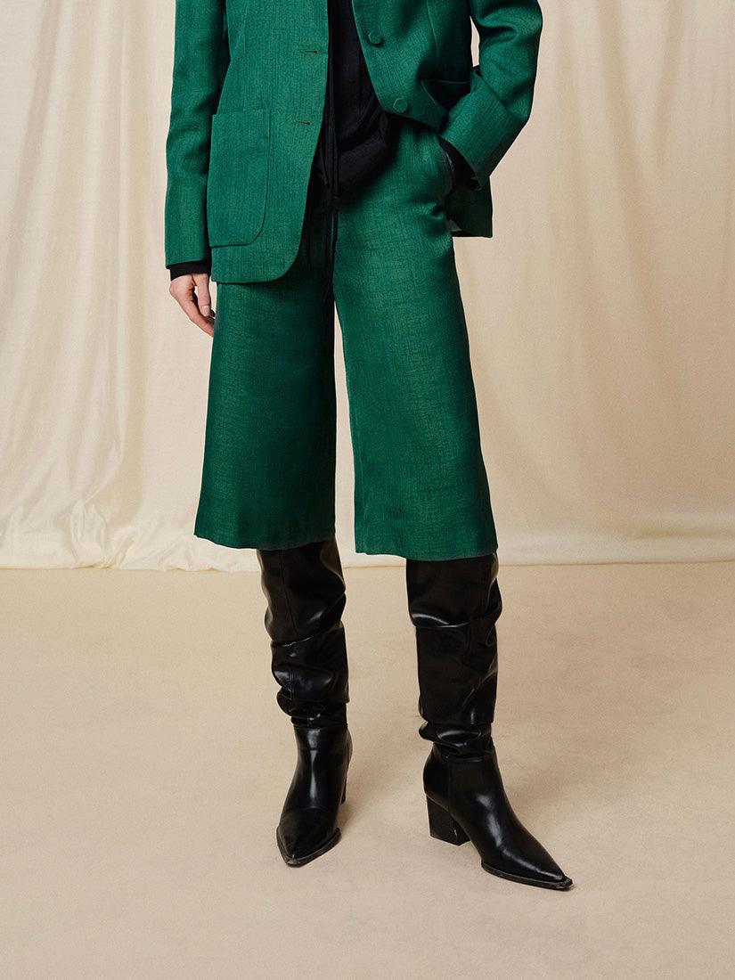 Green Solene Bermuda Pants