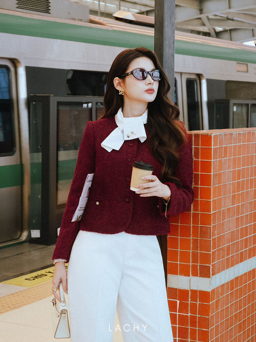 Detachable Scarf Collar Jacket