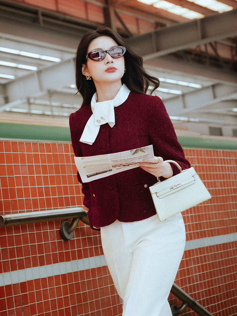 Detachable Scarf Collar Jacket