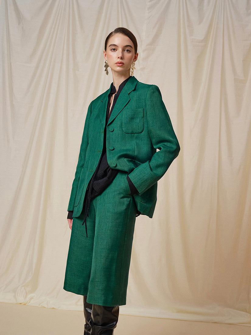 Green Solene Bermuda Pants