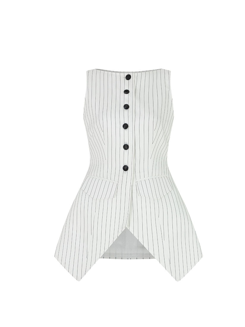 White Waistcoat With Black Stripes