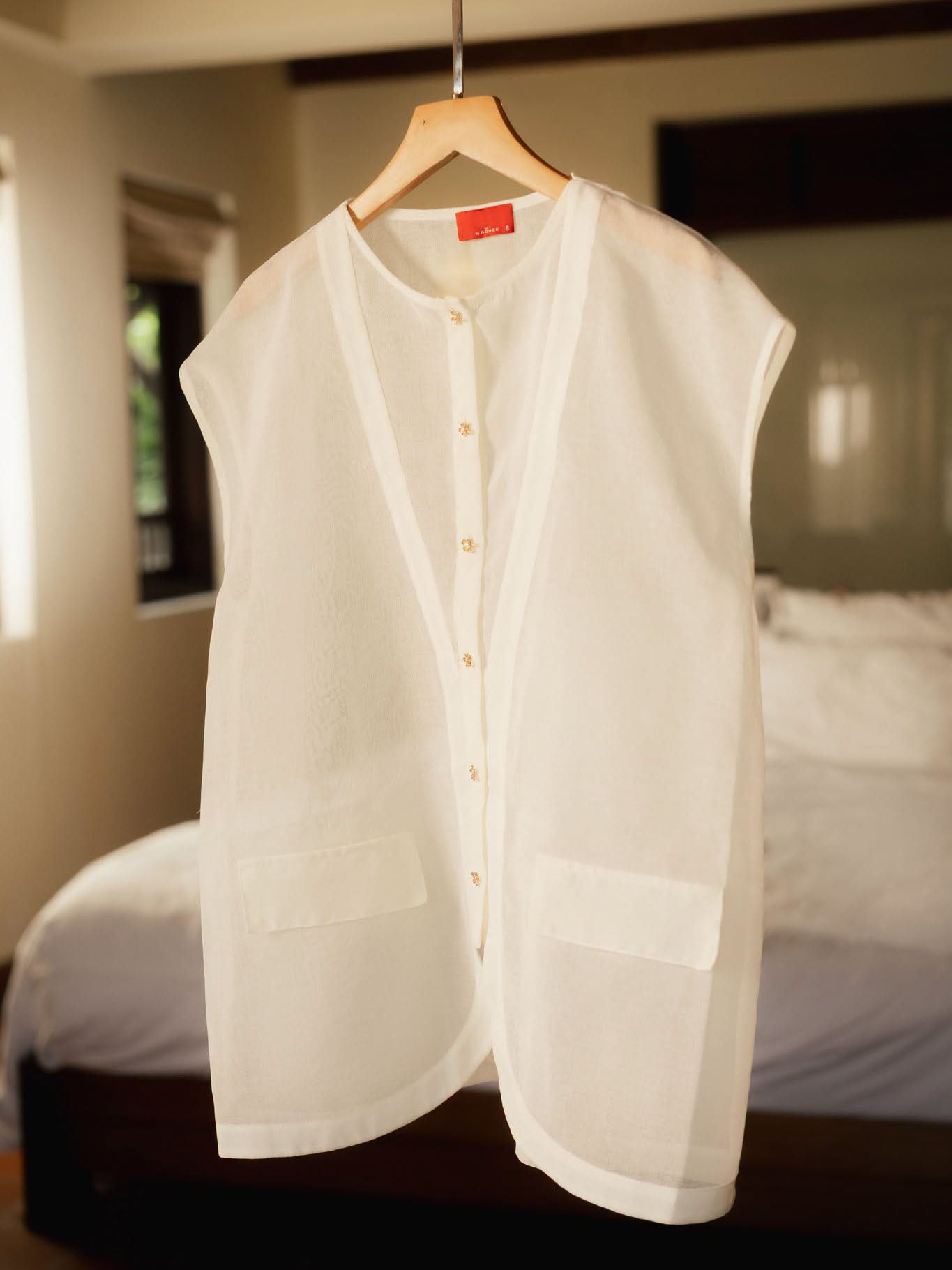 Flower Belted See-Though Vest Top
