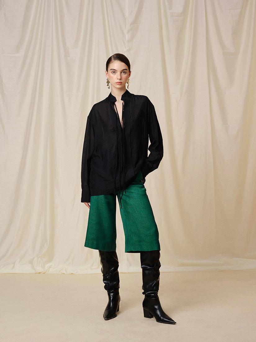 Green Solene Bermuda Pants