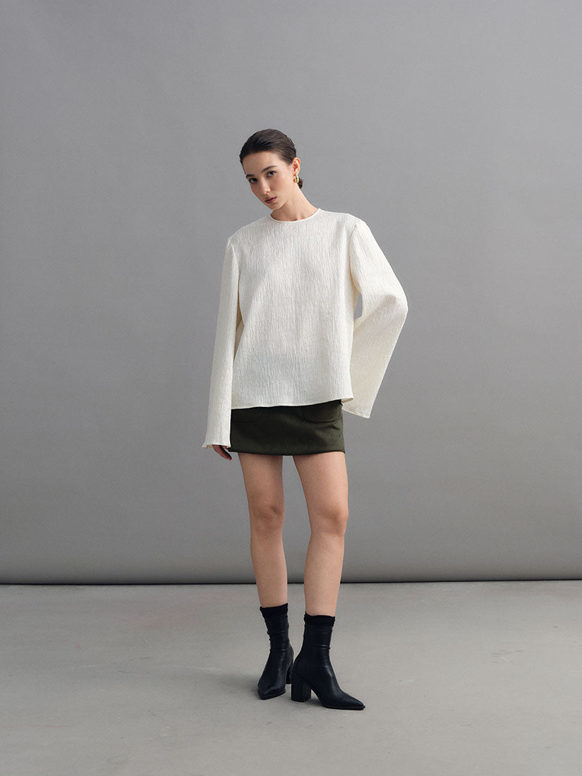 Olive Green Hawise Suede Skort