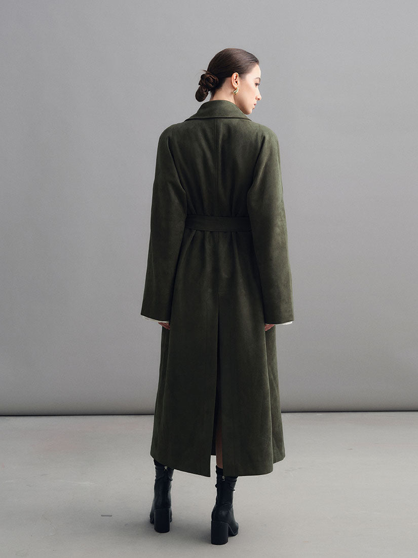 Olive Green Hawise Trench Coat