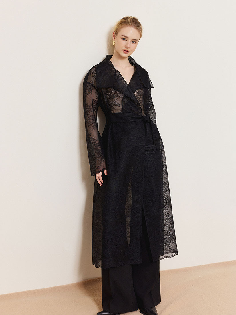 Lacey Trench Coat - Black