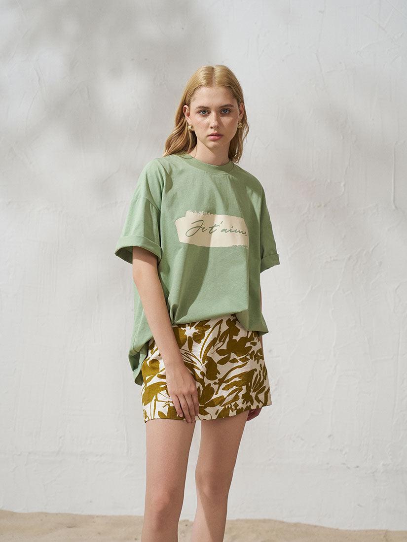 Mustard Floral Poema Mini Skort