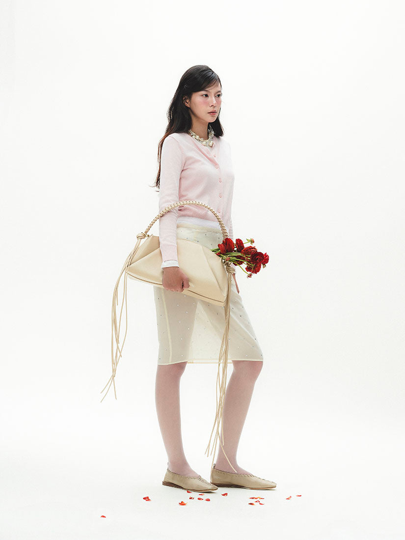 Beige Artisan Dumpling Bag