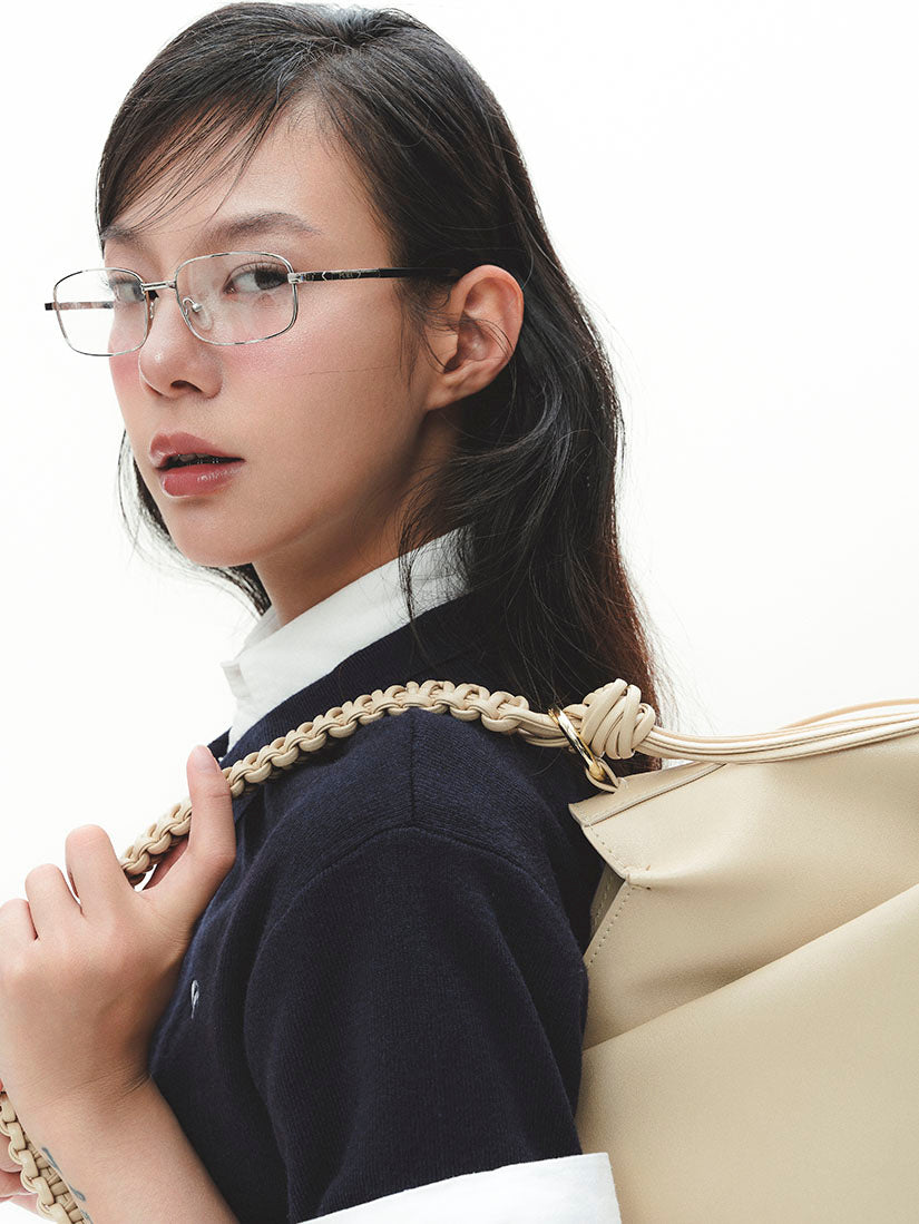 Beige Artisan Dumpling Bag