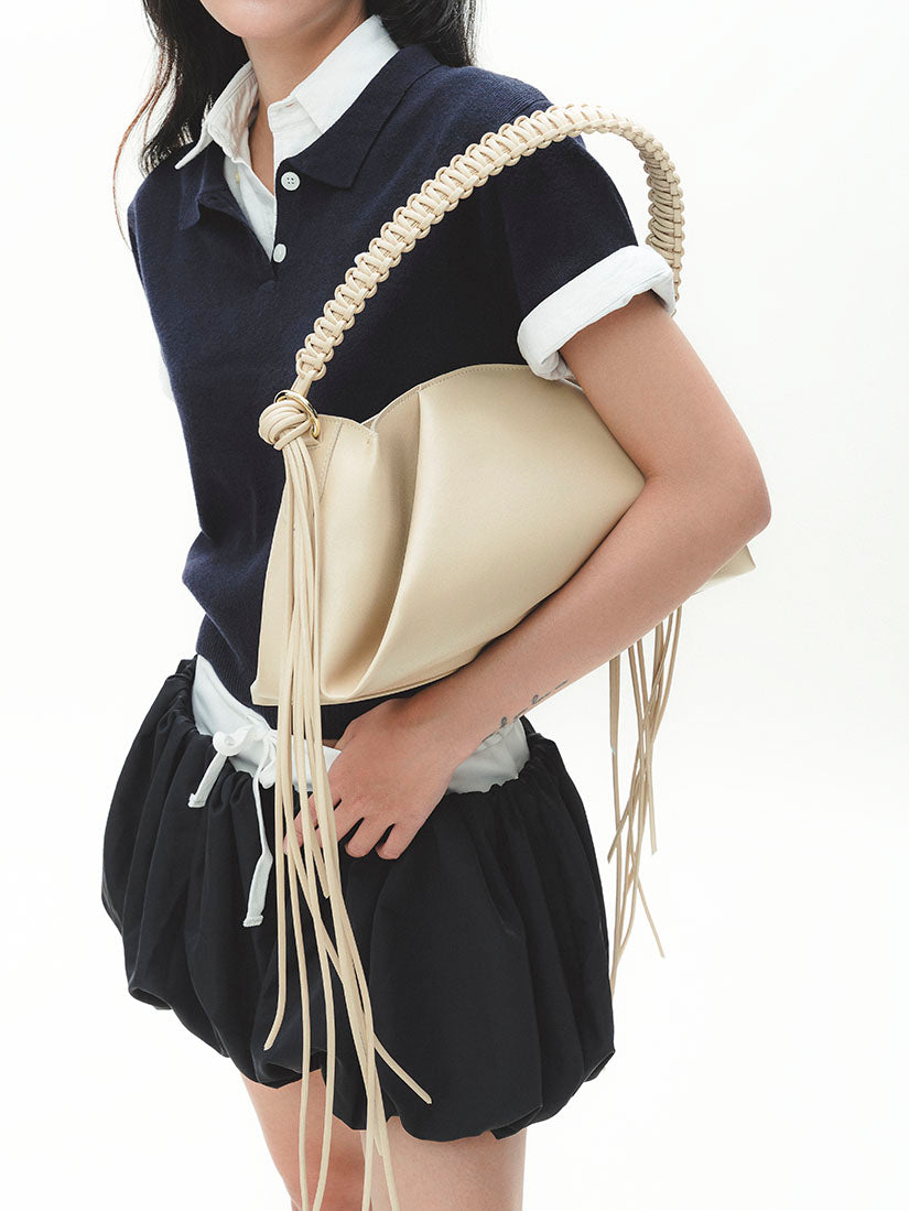 Beige Artisan Dumpling Bag