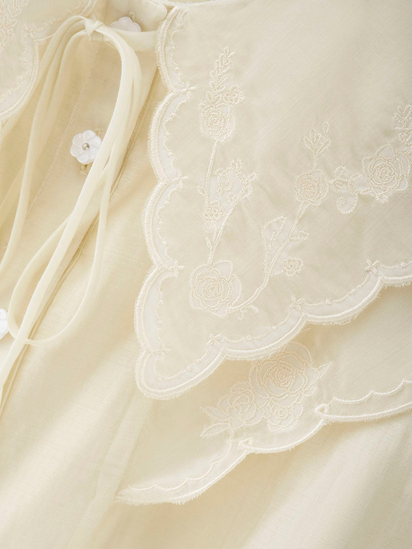 Double Embroidered Collar Shirt