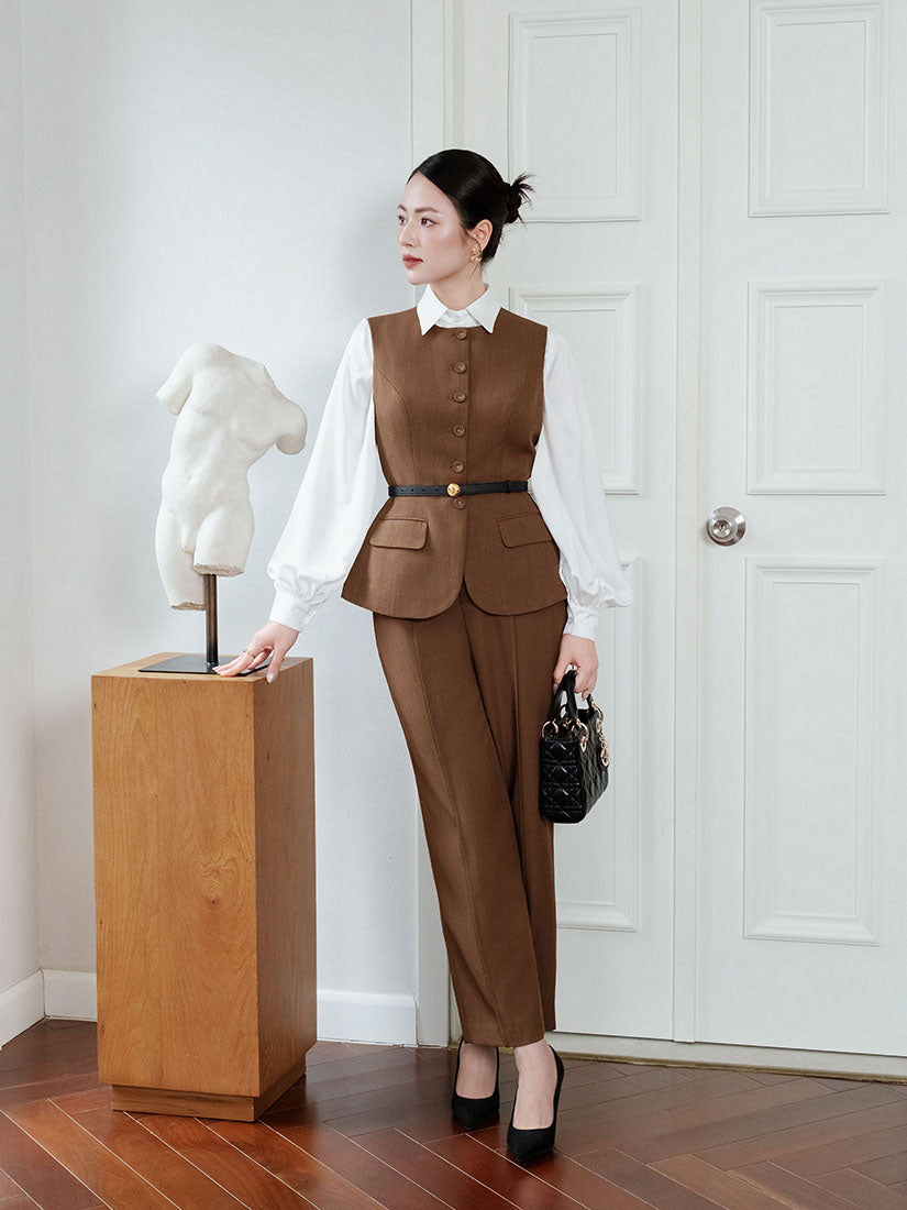 Pin Tuck Front Blouse