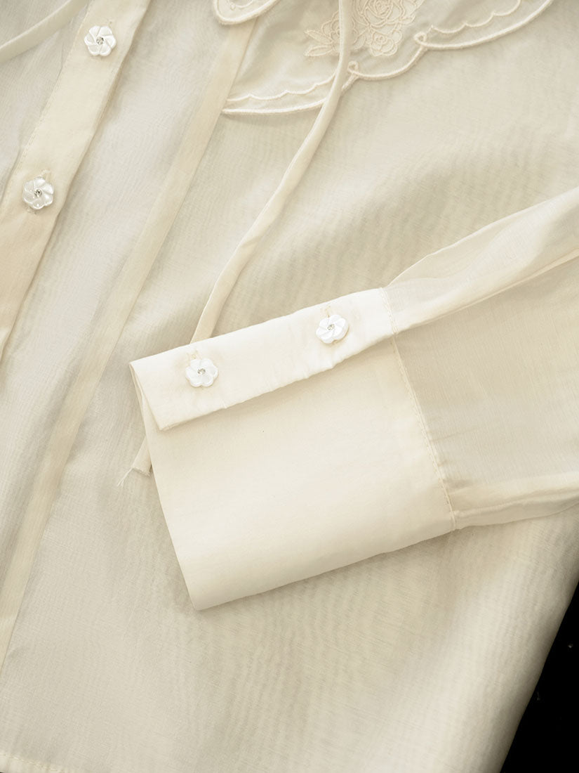 Double Embroidered Collar Shirt