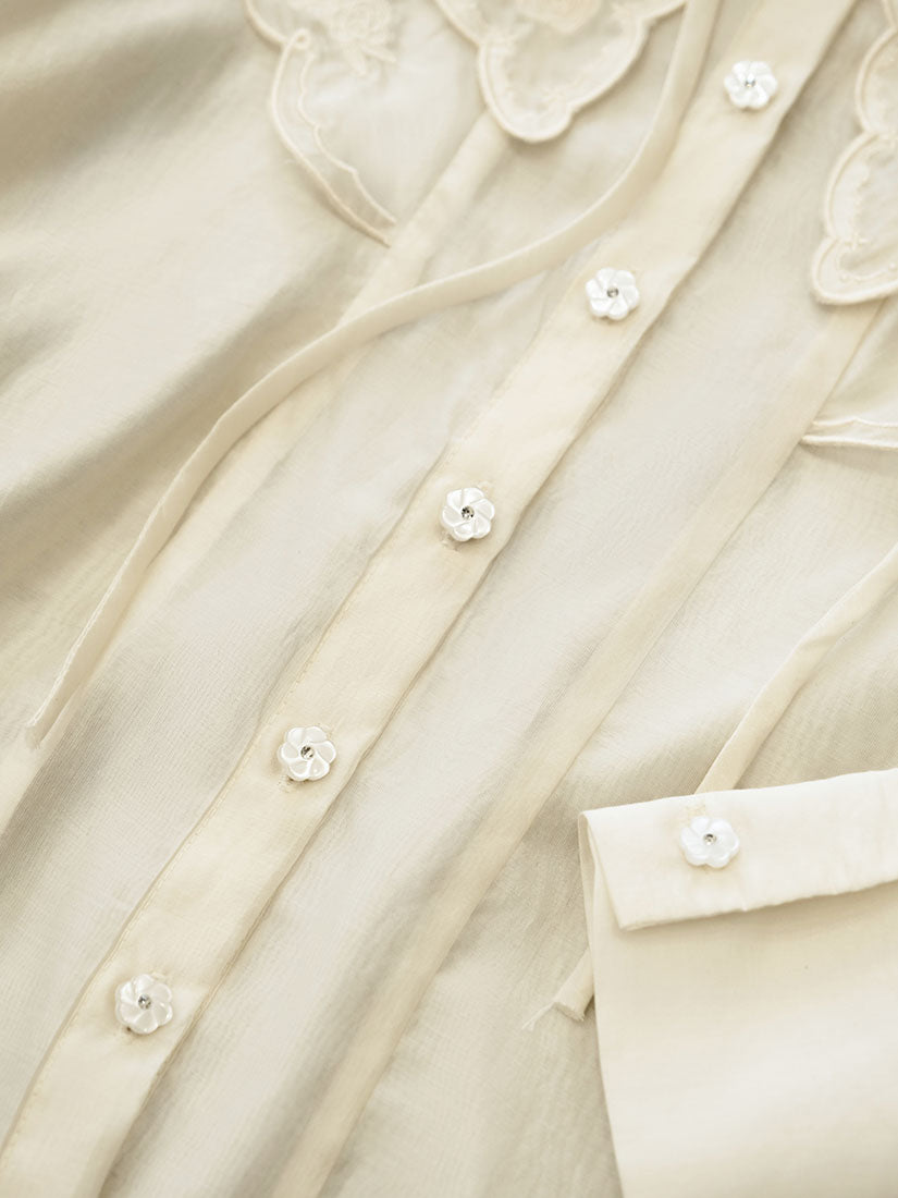 Double Embroidered Collar Shirt