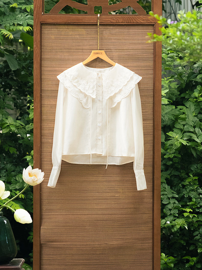 Double Embroidered Collar Shirt
