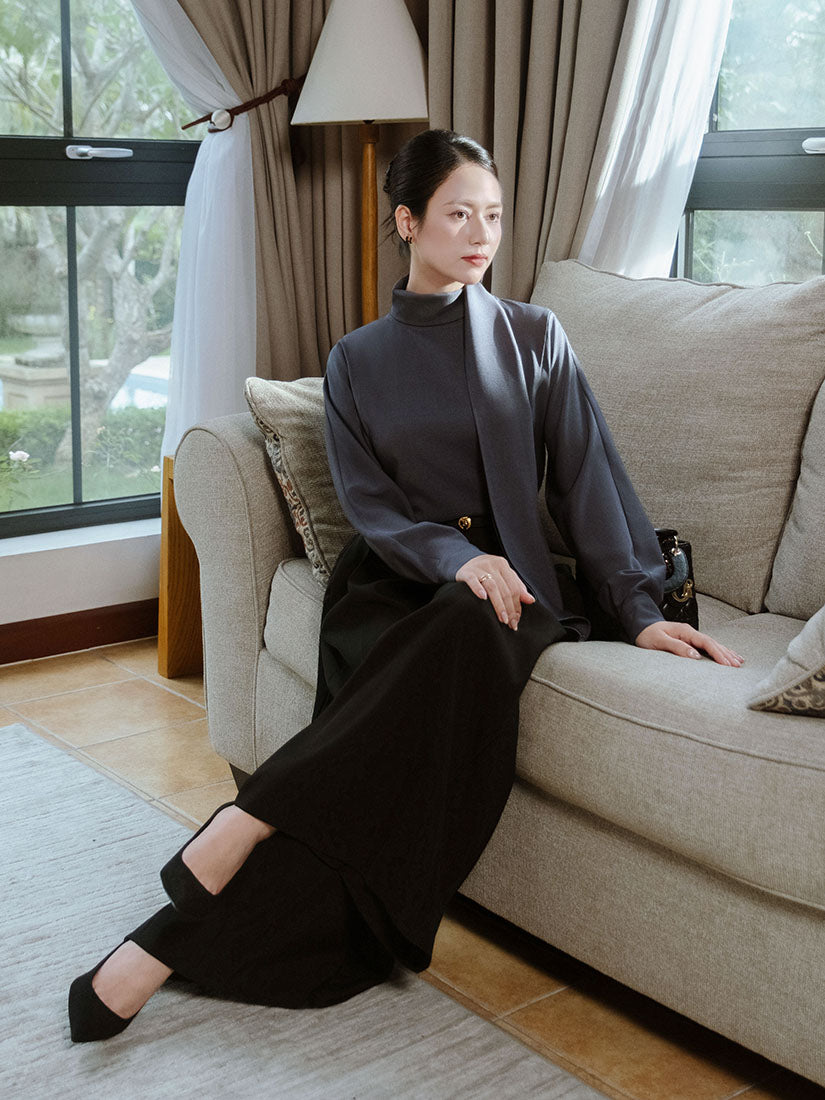 Tie Neck Scarf Shirt