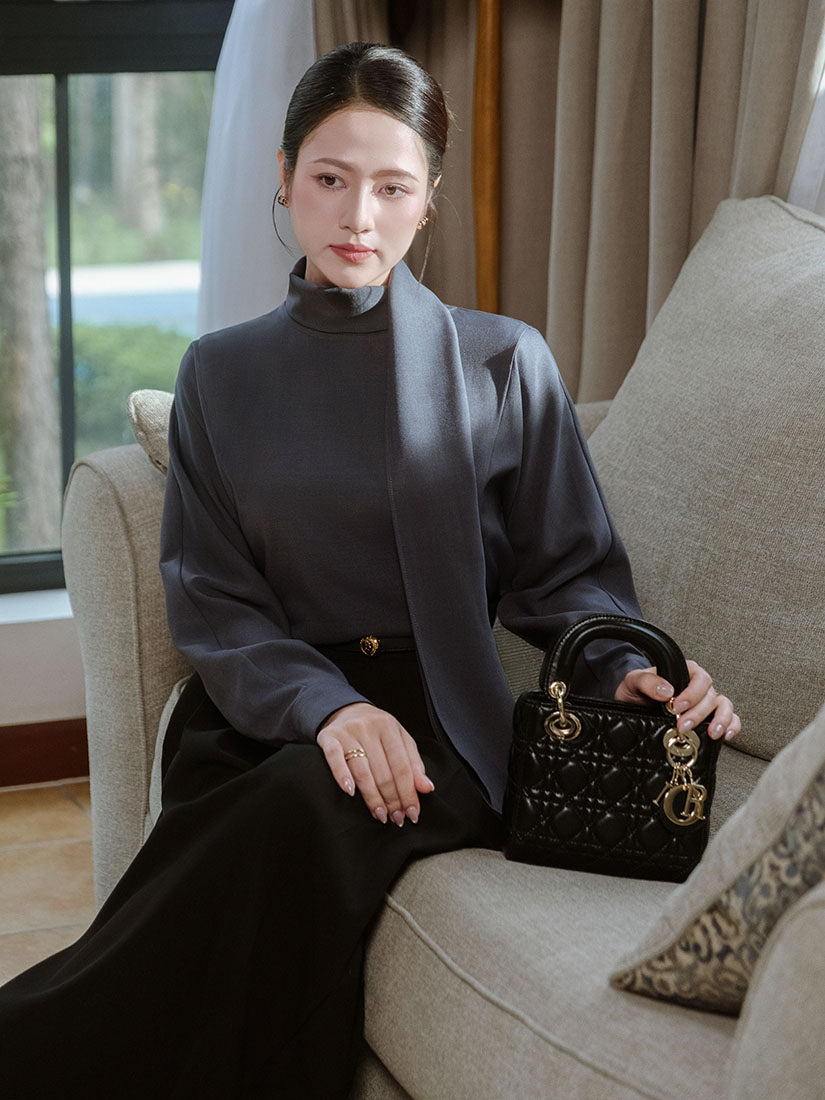 Tie Neck Scarf Shirt