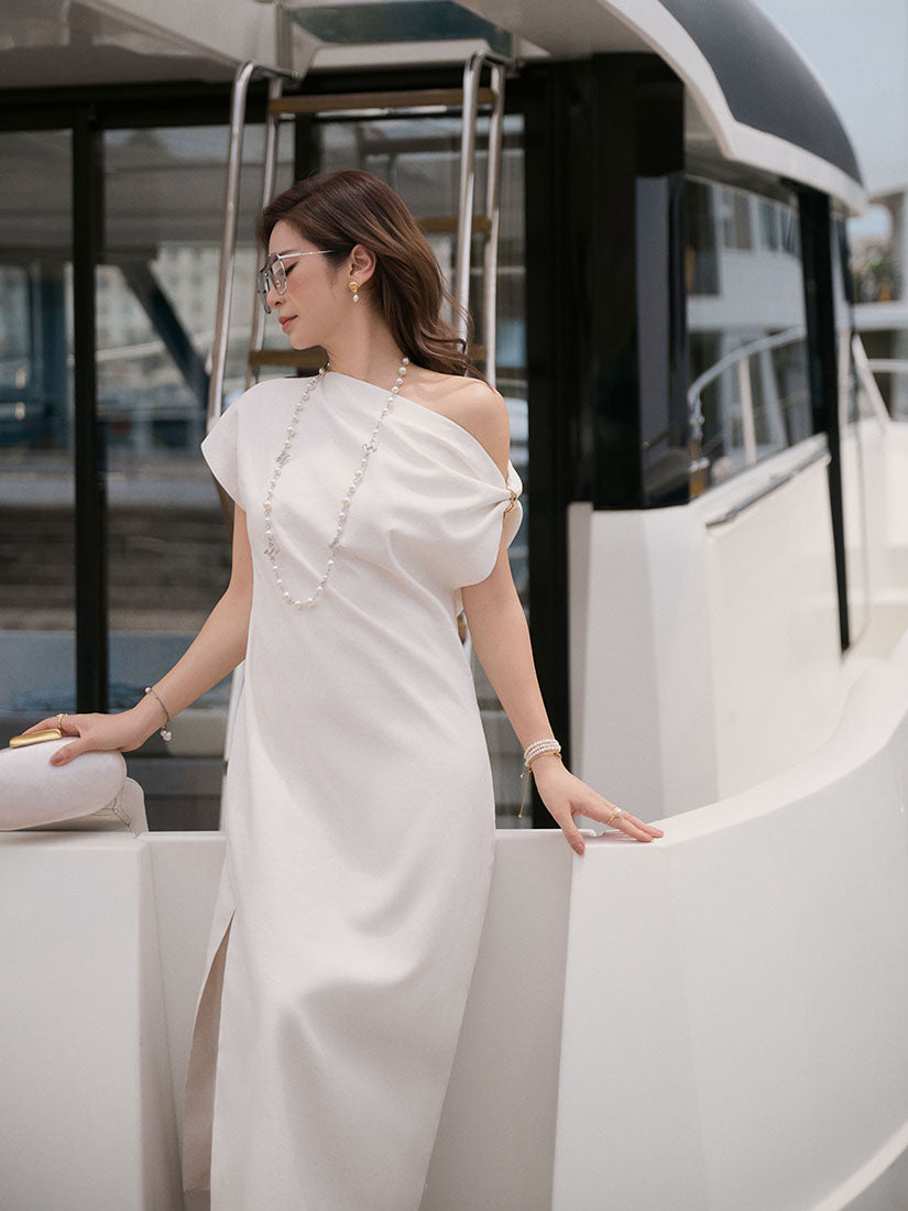 Off Shoulder Side Slit Dress