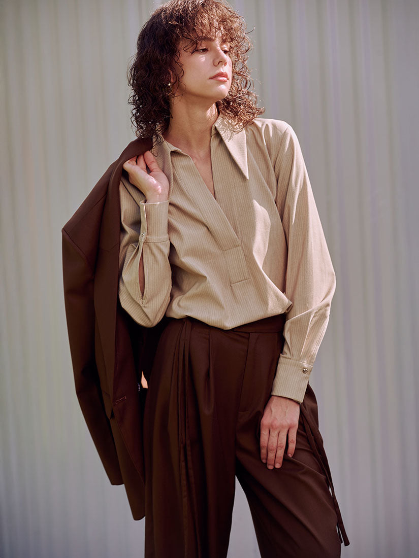 Beige Linear Shirt