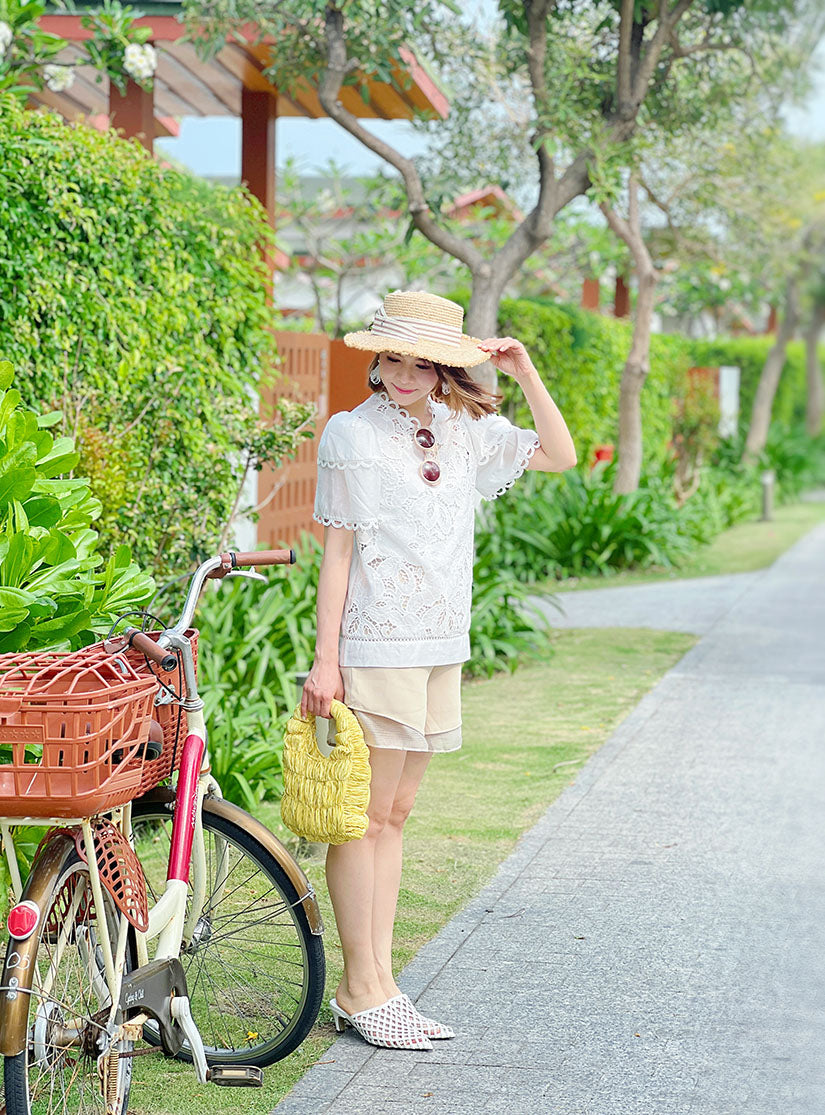 Layered Sleeve Floral Lace Top