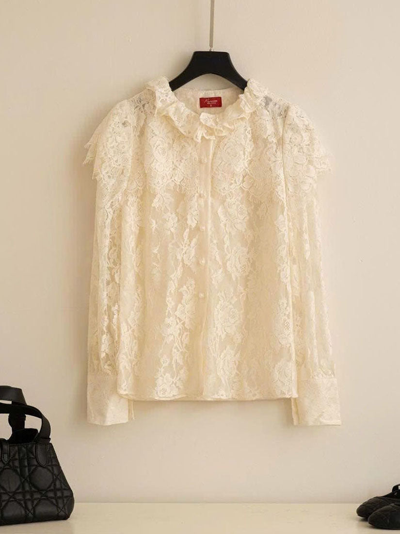 Layered Yoke Lace Blouse