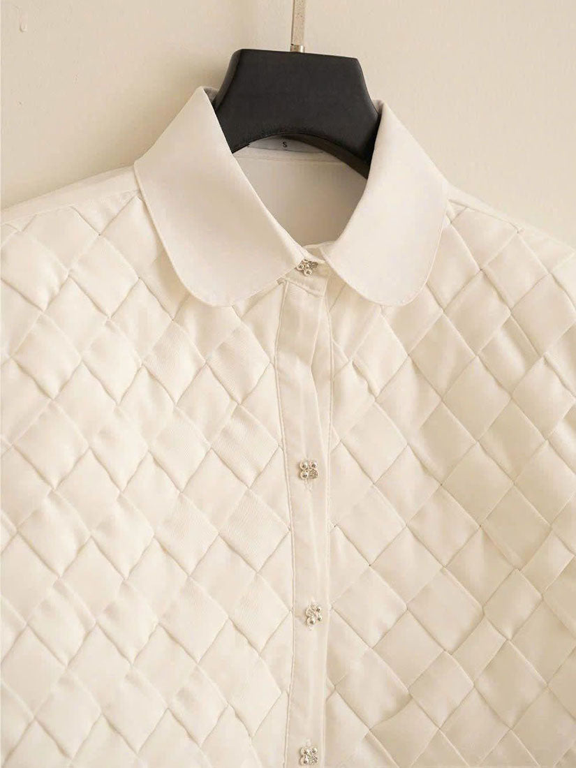 Basket Weavers Long Sleeve Crop Shirt