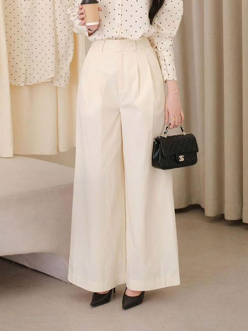 Front Pleated Wide Leg Pants