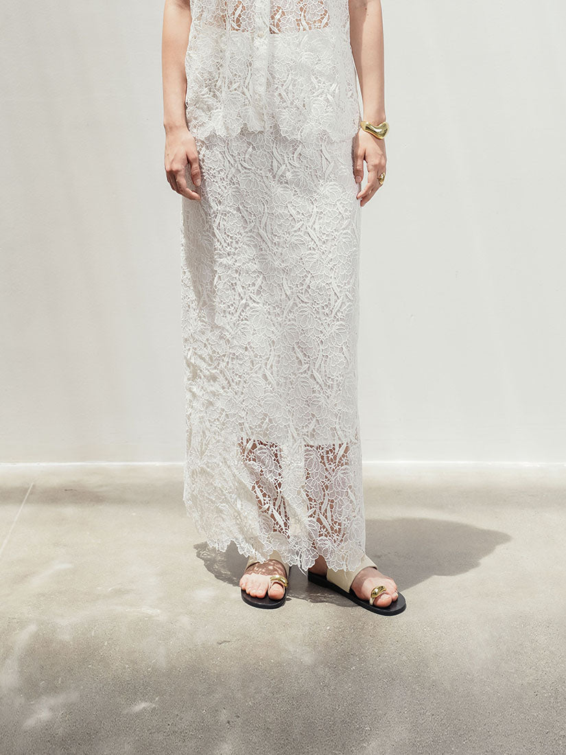 Nalya Midi Skirt - White