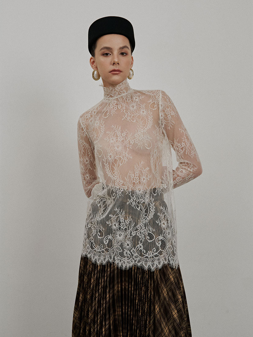 Beige Maisie Lace Top
