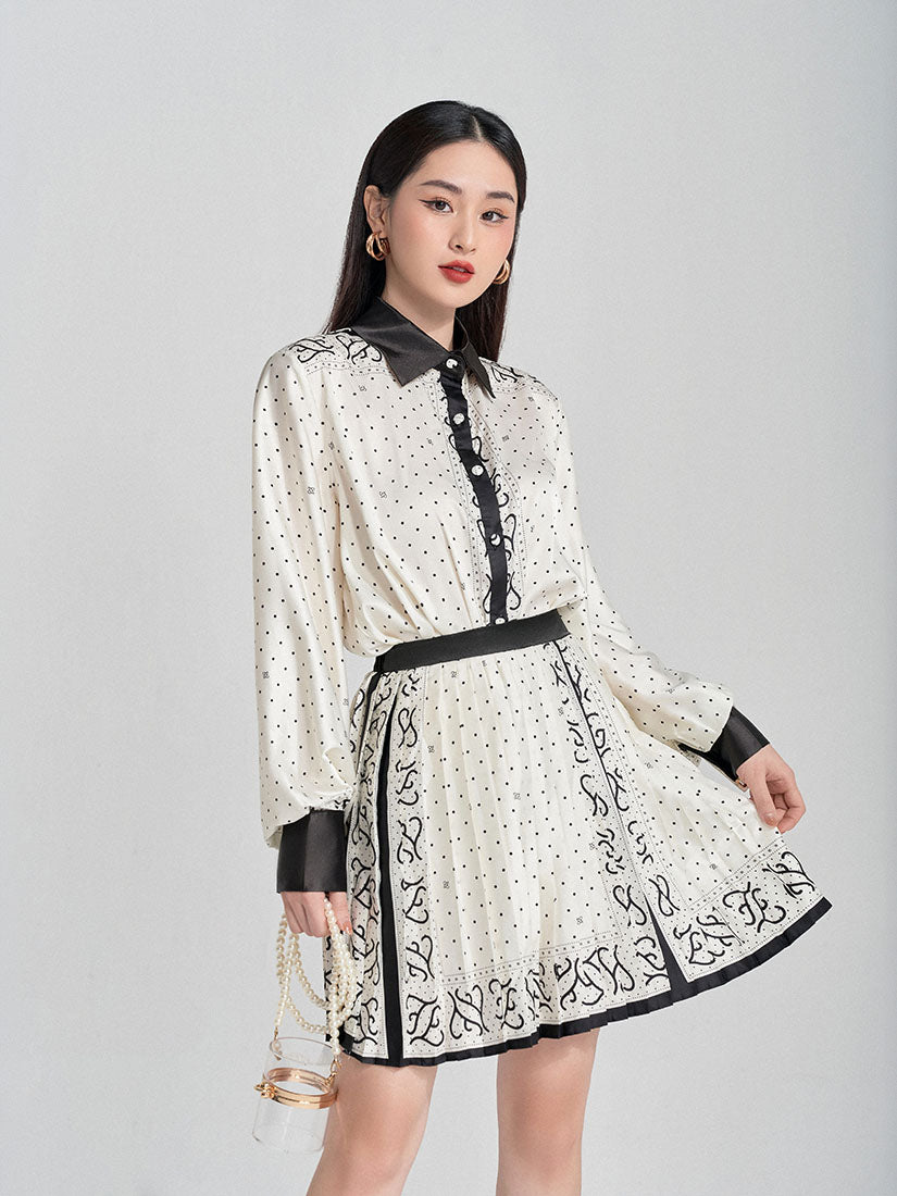 Polka Dot Printed Skort