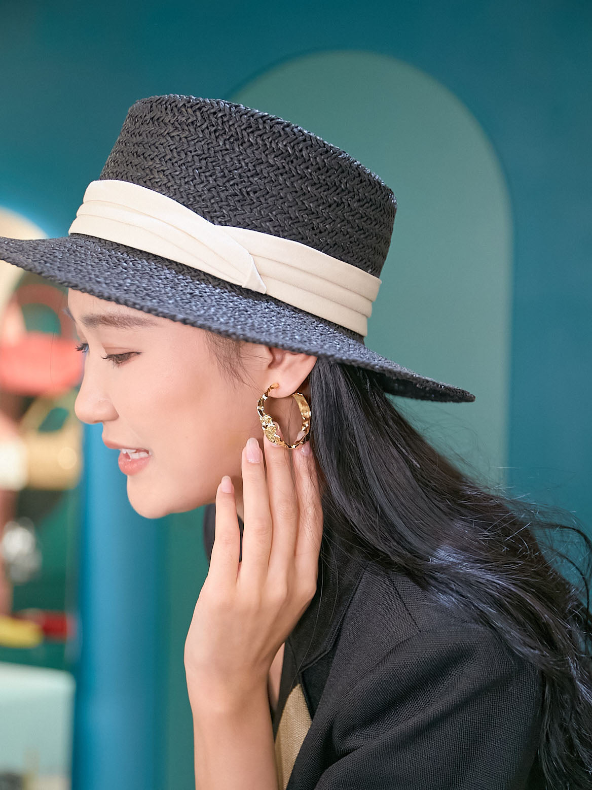 Abstract Wave Hoop Earrings
