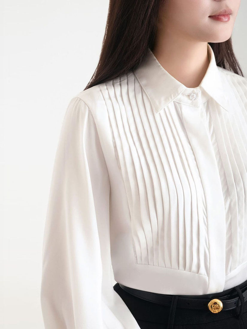 Pin Tuck Front Blouse