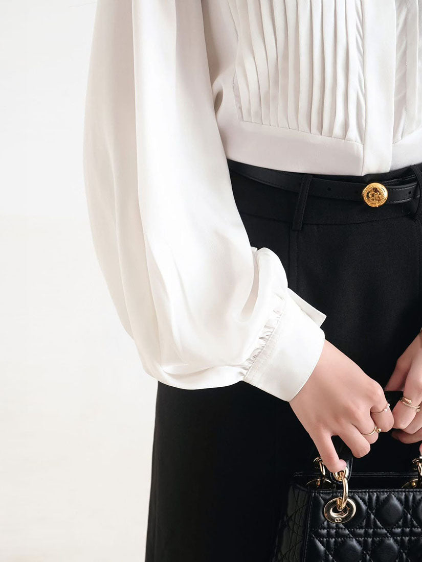 Pin Tuck Front Blouse