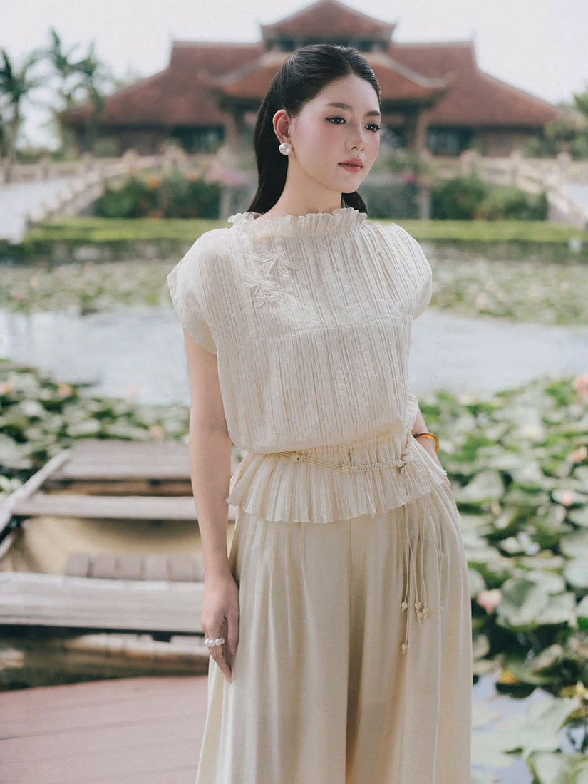 Dragonfly Pleated Top