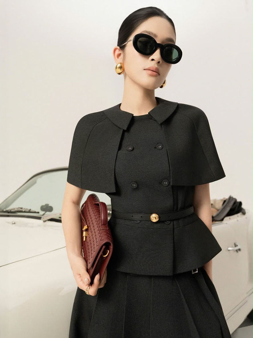 Double Breasted Waistcoat With Detachable Cape