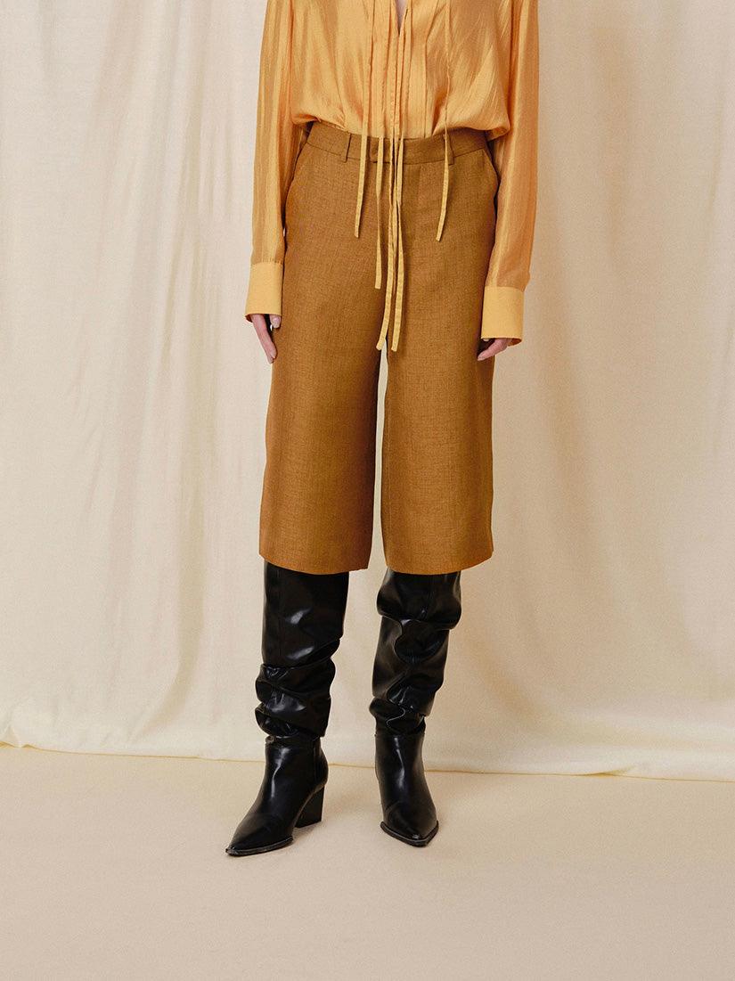 Mustard Solene Bermuda Pants