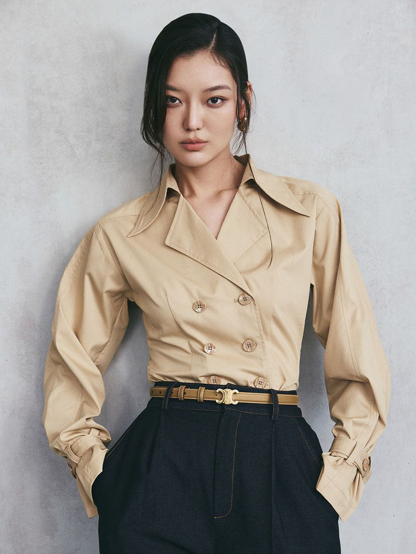 Double-Breasted Trench Shirt