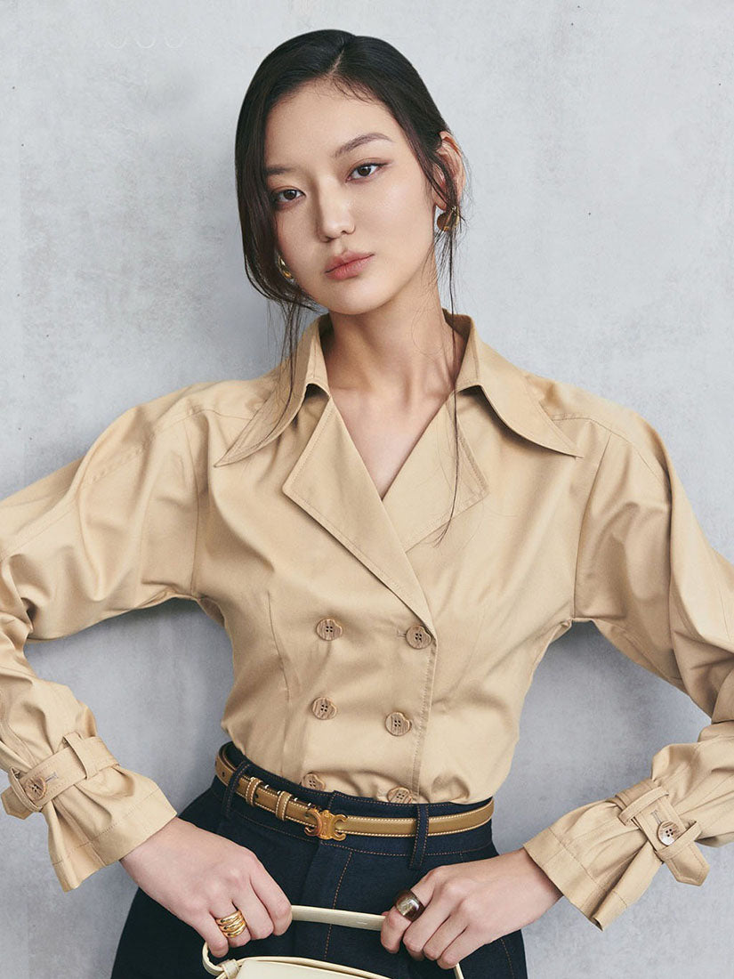 Double-Breasted Trench Shirt