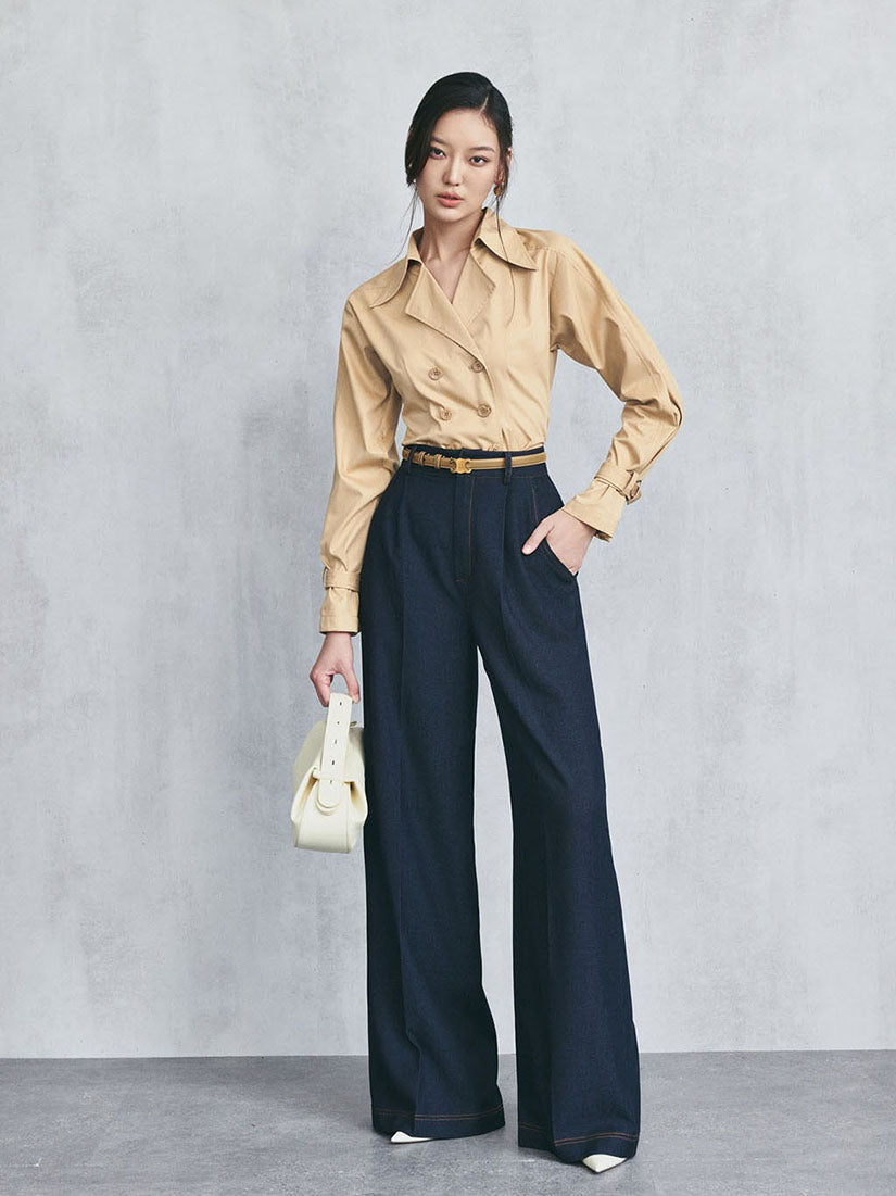 Double-Breasted Trench Shirt