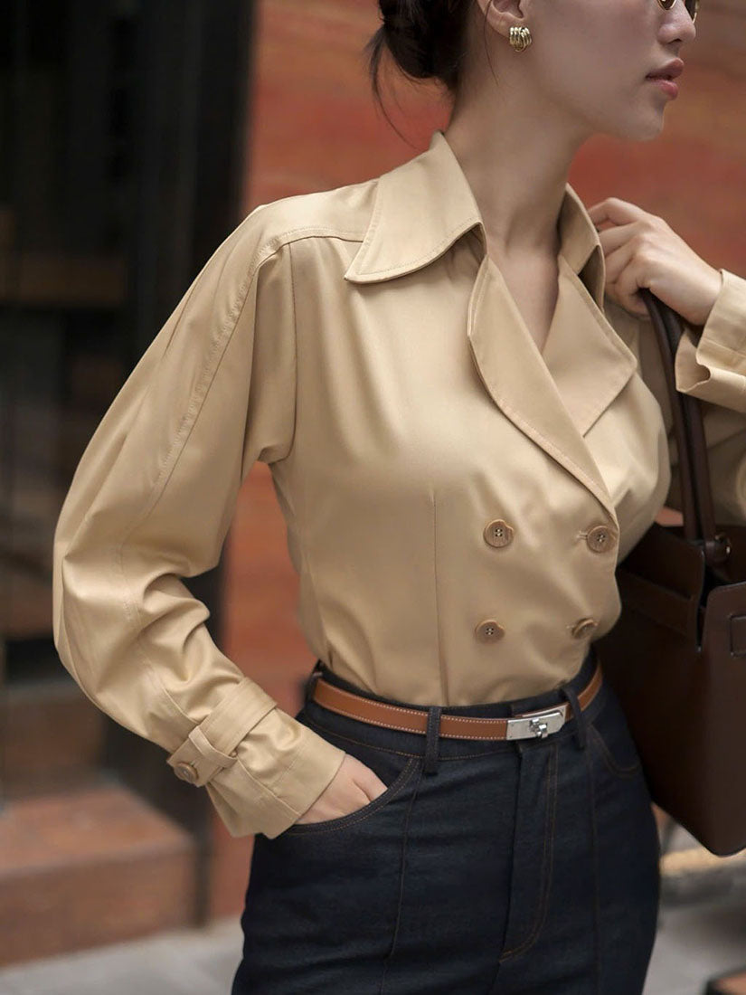 Double-Breasted Trench Shirt