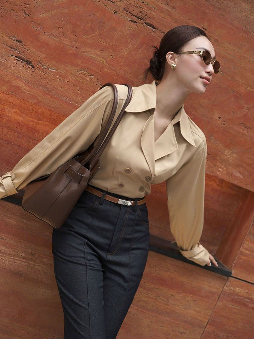 Double-Breasted Trench Shirt