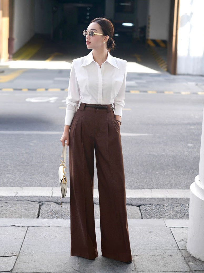 Pleated Wide-Leg Pants