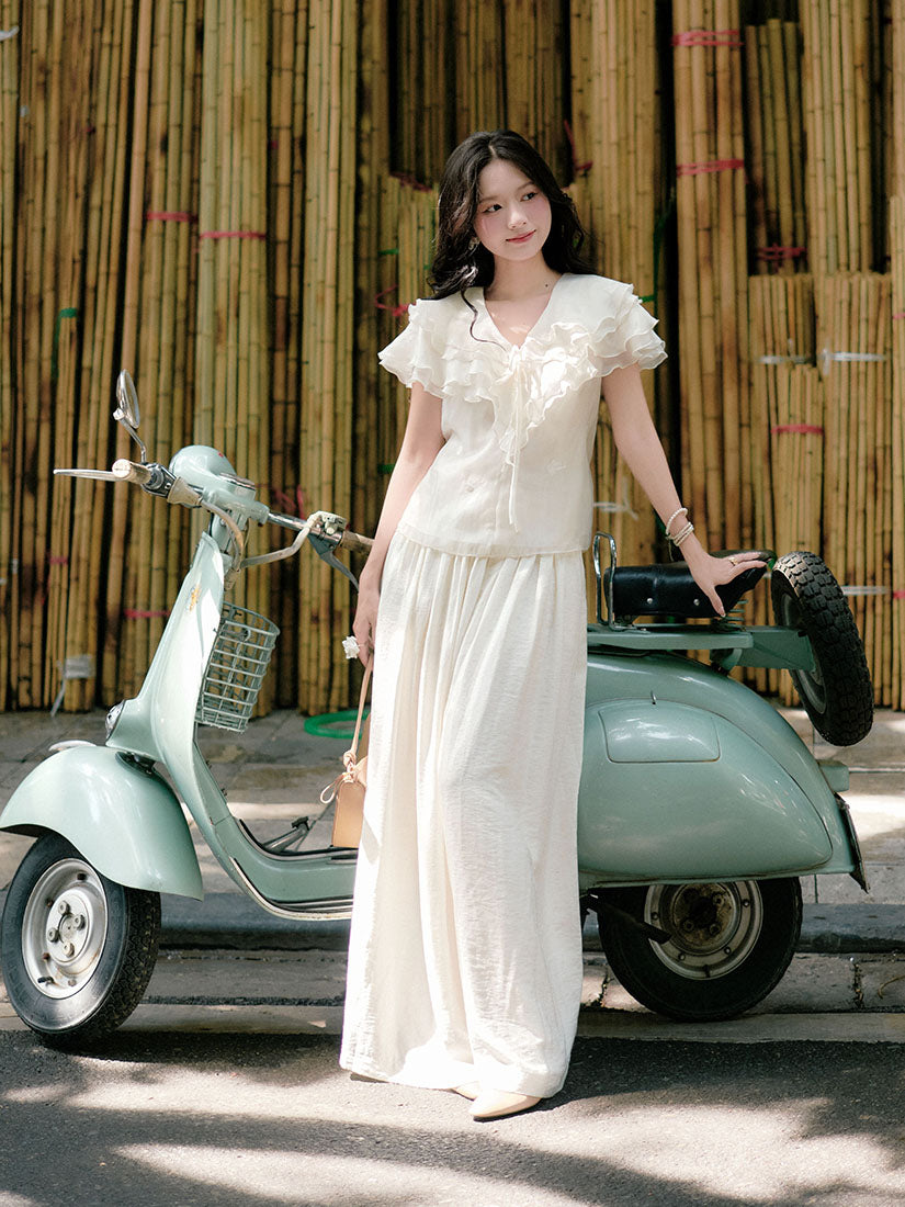 Ruffle Layered Collar Sleeveless Top