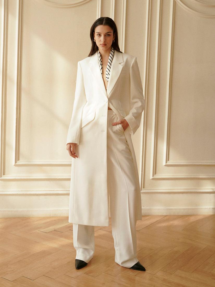 White Macey Tailor Coat - :BE/NOTABLE/