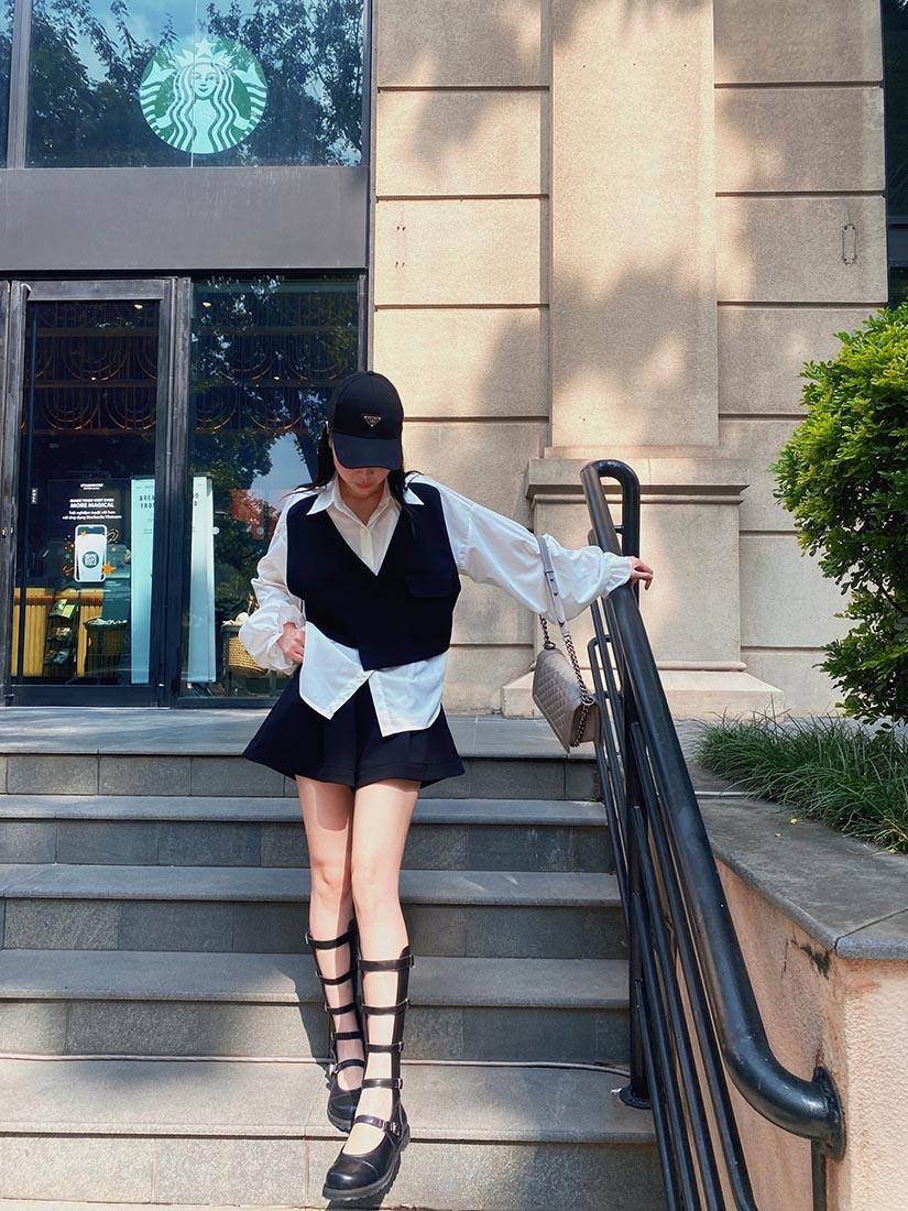 Asymmetric Gilet Front Shirt